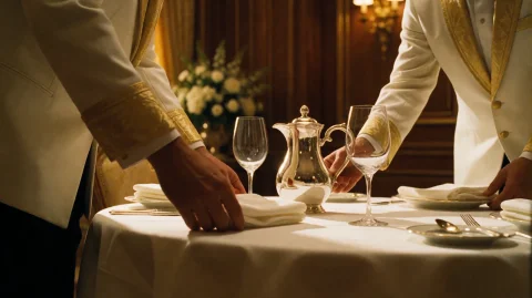 Ocnselvn2001, Two Formally Dressed Attendants In White Unifo... — Stable Diffusion AI Prompt: ocnselvn2001, two formally dressed attendants in white uniforms with gold trim a...