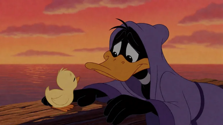 Fnts2000, A Duck In A Purple Hooded Robe Leans Forward With...