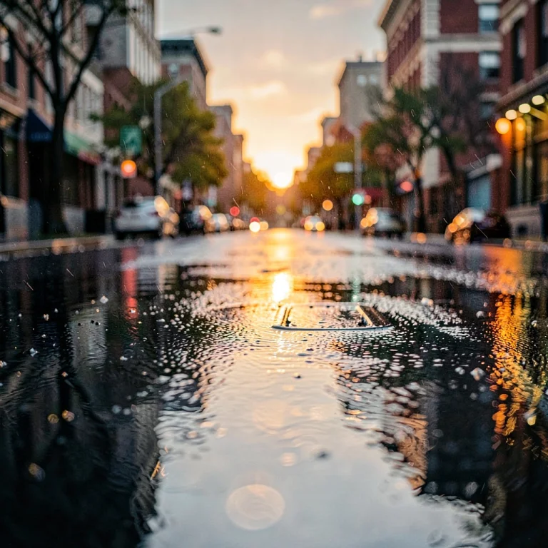 A Tailored Look Reflected In A Rain-slick Street, Cinematic...