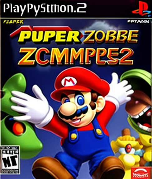 Mastepiecesuper Mario Zombies ,playstation 2 Cover Box Art