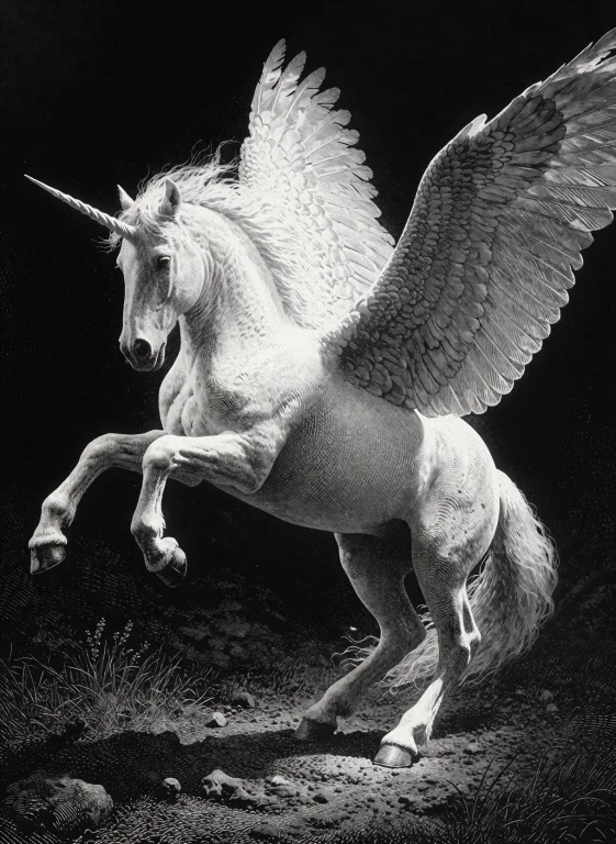 A Black-and-white, Highly Detailed Illustration In The Style...