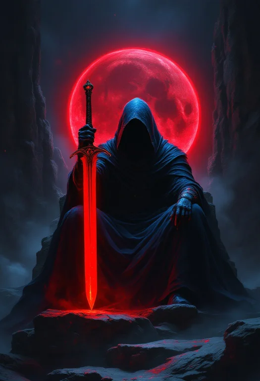 A Striking Digital Painting Of A Cloaked Figure, Evoking The...