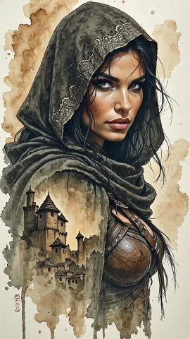 Expressive Watercolor Ink Wash, Inkplash Art On Rice Paper,... — Stable Diffusion AI Prompt: Expressive Watercolor Ink Wash, Inkplash art on rice paper, sepia, henna , close...