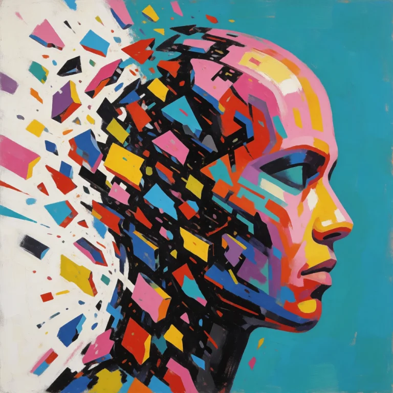 Abstract Artwork Of A Stylized Head Being Blown Apart By A S...