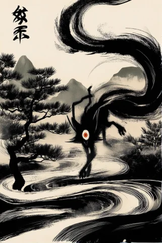 Posingdynamicsdaal, Animaclassica, Nihonga, Ukiyo-e, Higashi... — Stable Diffusion AI Prompt: PosingDynamicsDaal, anima_classica, nihonga, ukiyo-e, @higashiyama kaii, ink pai...