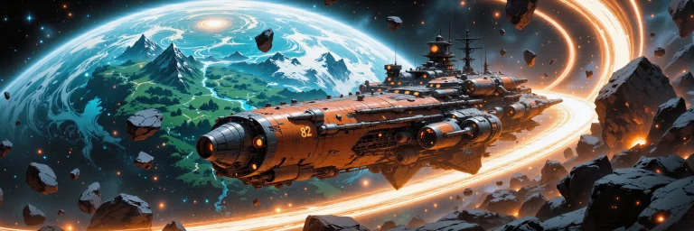 Nebulas Forge., A Colossal, Heavily Armored Freighter, The S...