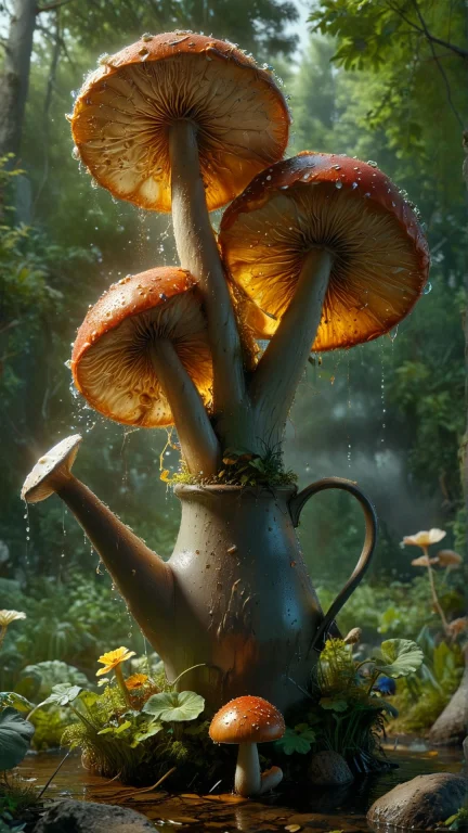 Act Like Youre Watering A Garden Of Giant Mushrooms With A W...
