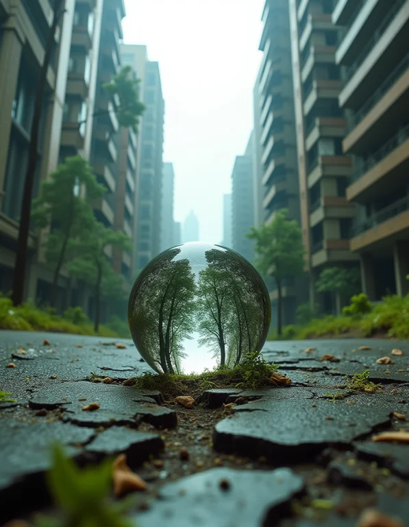Cinematic Photo A Post Apocalyptic City,fallen Skyscrapers,...