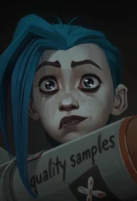 Cartoonish 2d Sprite, Face Close-up, Weird Jinx Looking At V...
