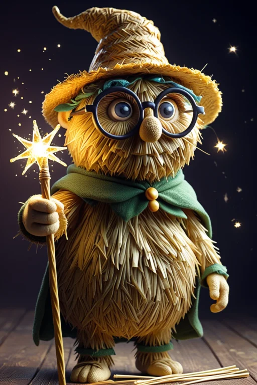 A Magical Oger With A Magic Wand Casting Speels. Fantasy The...