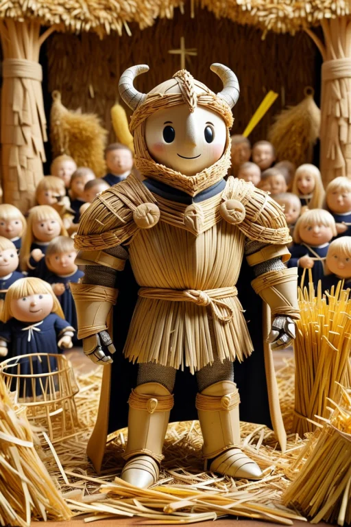 A Cute Knight Wearing A Wide Suit. Center Position, Busy Bac...