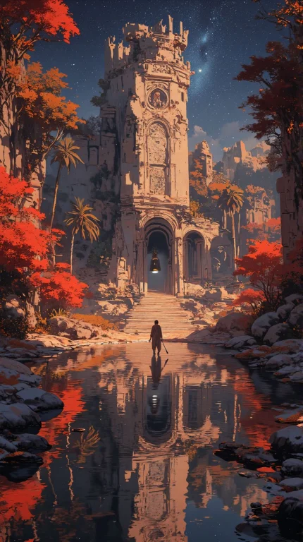Renaissance Style Anime Artwork A A Symmetrical Reflection C...