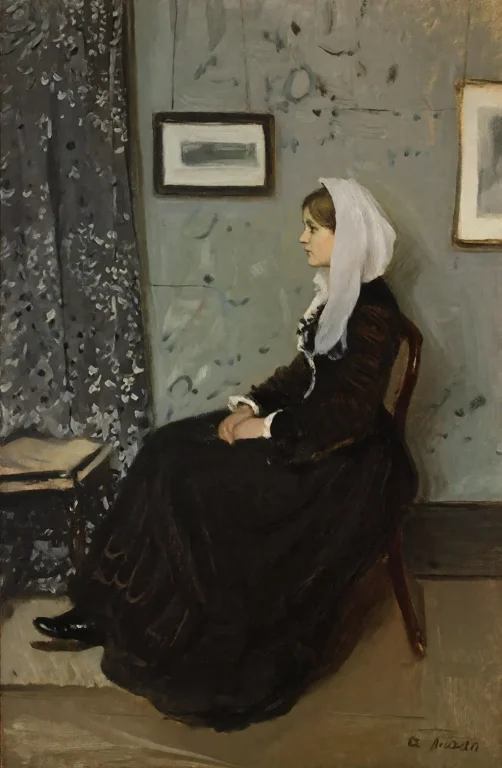 Krea2oil, Oil Painting, Solo, Dress, 1girl, Sitting, Fine Ar...