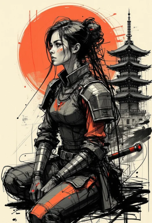 Nvinkpunk, Colored Sketch In The Style Of Ck-ccd, Japanese F...