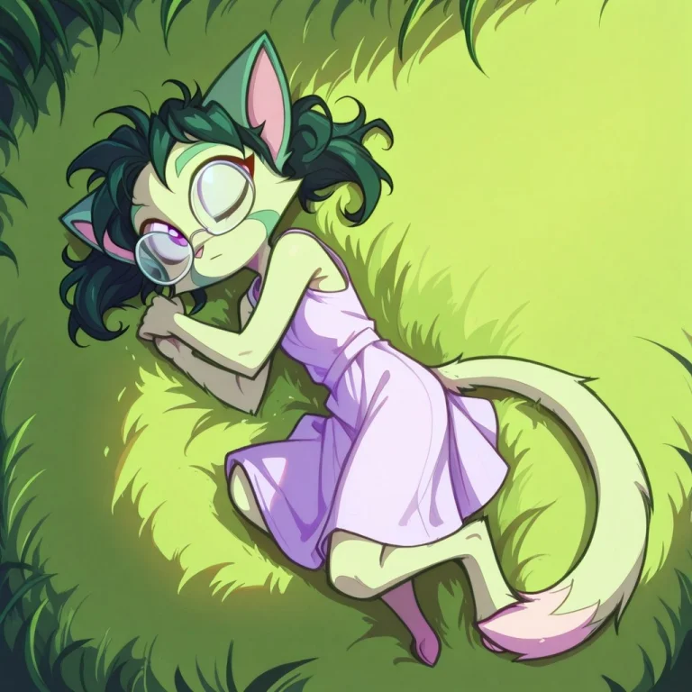 Dreamkeepers,1girl,preludelilith,solo,furry,cat Tail,green H...