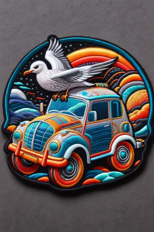 Seagull Driving A Futuristic Vehicle, Surreal, Scenery, Land...