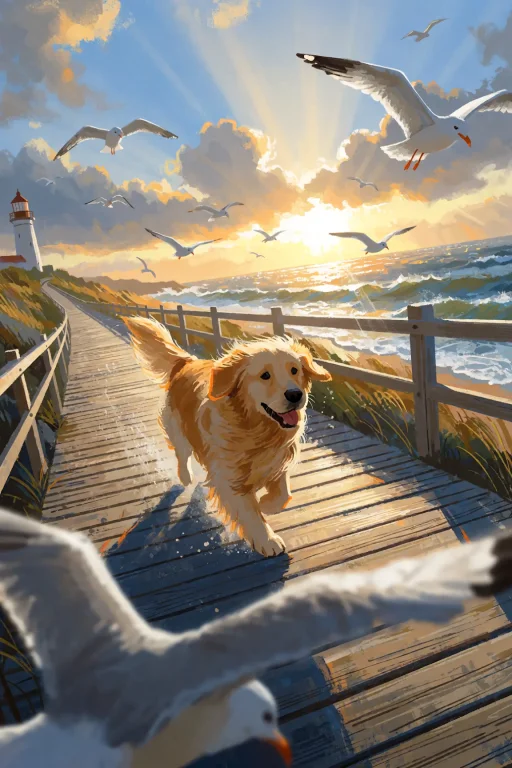 An Energetic, Emotional Pet Photography Illustration Shot Wi...