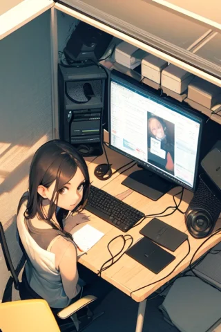 1girl Isometric Loraisometricloconv102, In An Office Cubicle... — Stable Diffusion AI Prompt: 1girl isometric , in an office cubicle, desk, computer, monitor, keyboard, mouse...