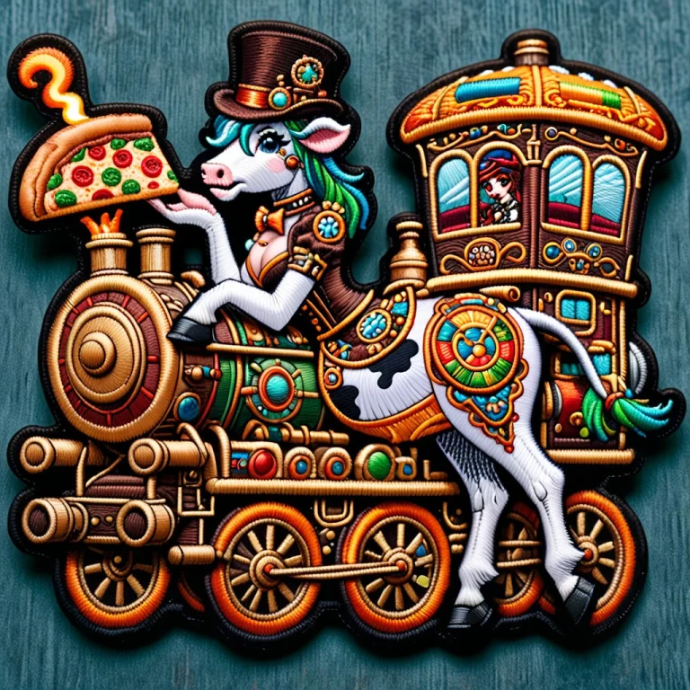 Ral-embroideredpatch, A Ral-embroideredpatch Cow Made Out Of...