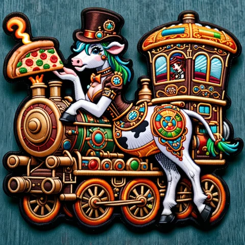 Ral-embroideredpatch, A Ral-embroideredpatch Cow Made Out Of... — SDXL AI Prompt: ral-embroideredpatch, a ral-embroideredpatch cow made out of ral-embroideredpatc...