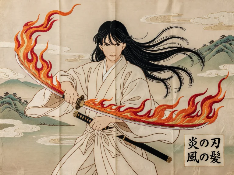 Japan Tapestry, Static Character, Delicate Wind Floating Hai...