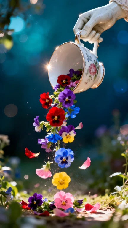 A Whimsical Surrealist Photography Shot Of A Tilted Porcelai...