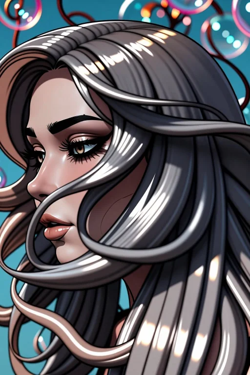 Woman Face Closeup, Absurdly Long Hair, , Transcendent Quali...