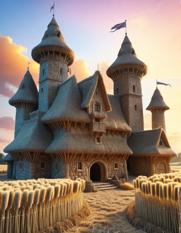 Masterpiece, Best Quality, Enormous Medieval Castle Entirely...