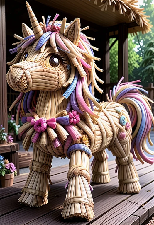 Unicorn Made Of Straw