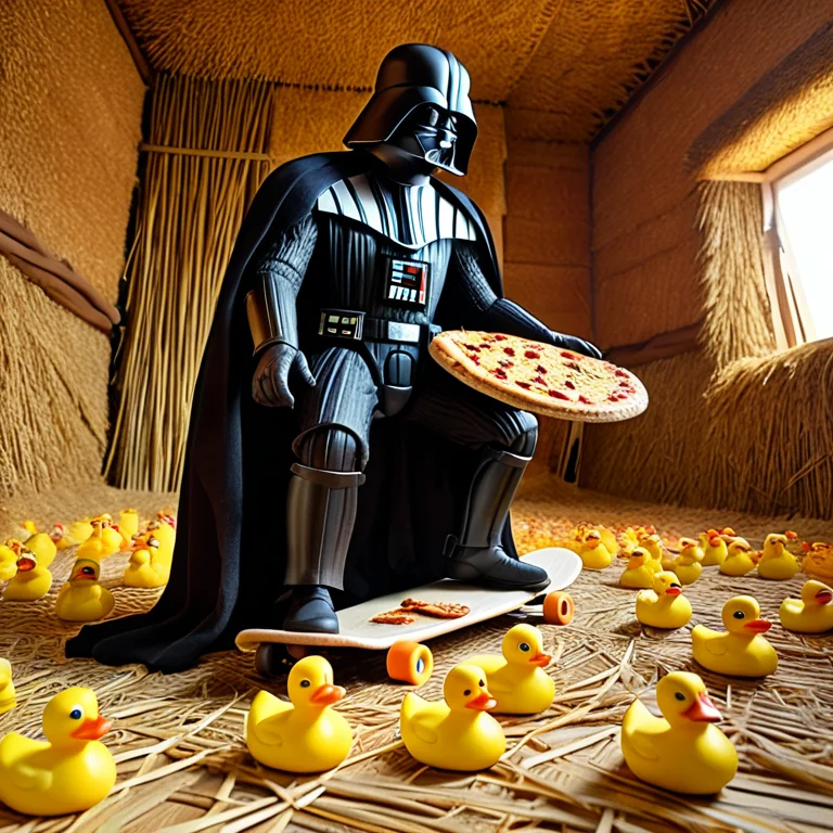 Darth Vader In Sunglasses Riding A Skateboard While Eating A...