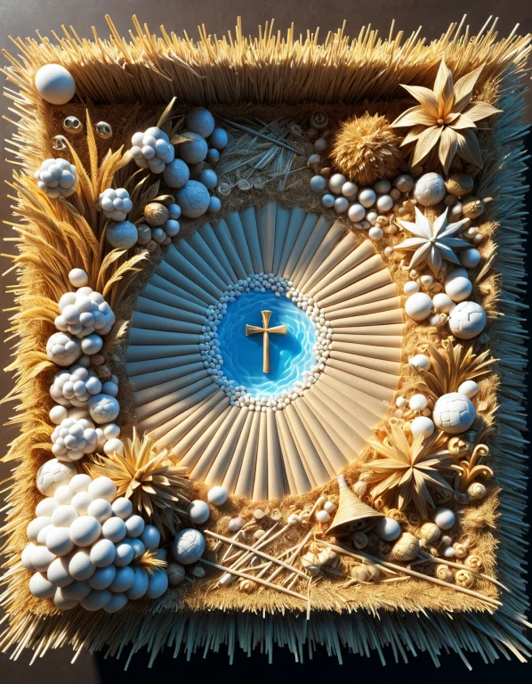 Renaissance Style Strategy Game Style World Made Of Straws,...