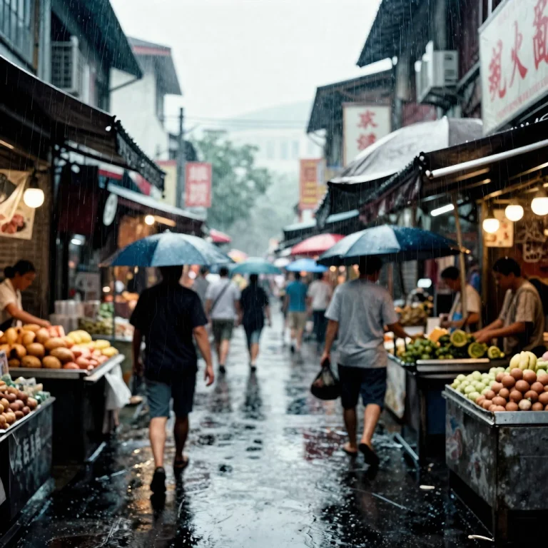 A Market Street Steaming After Summer Rain, Graphic Novel Ar...