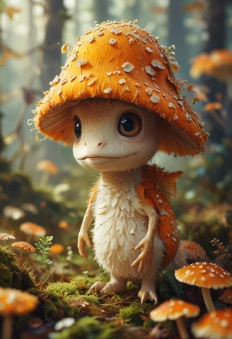 Highly Detailed And Whimsical Digital Illustration Featuring... — SDXL AI Prompt: Highly detailed and whimsical digital illustration featuring a fantastical creat...