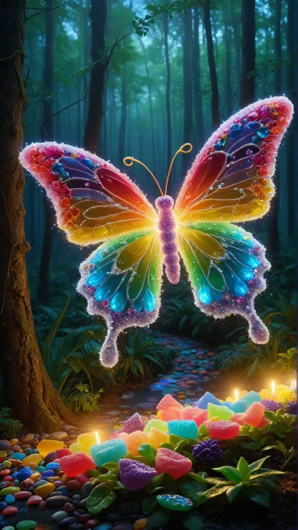 Radiant Rainbow Fountain Bursts Forth From A Kaleidoscope Of...