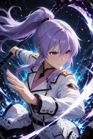 Shinoa Hiragi From Seraph Of The End, Human, Featuring Long... — Stable Diffusion AI Prompt: Shinoa Hiragi from Seraph of the End, human, featuring long flowing light purple...