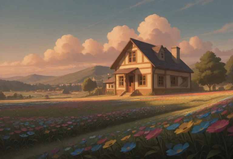 Best Quality, Masterpiece, A House In The Village, Colorful...