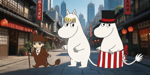 Moomin Goes On In Japan — Stable Diffusion AI Prompt: Moomin goes on in Japan