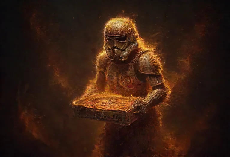 Flame Style, A Stormtrooper Carrying A Delivery Pizza Box, S...