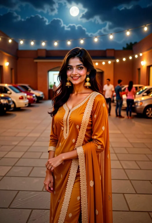 A Three-quarter Portrait Of A Young South Asian Woman Posing...
