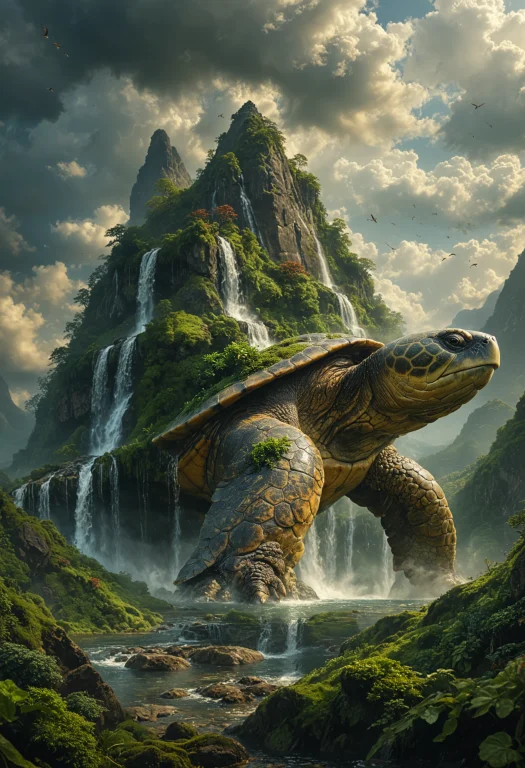 A Majestic And Colossal Turtle That Is Part Of The Landscape...