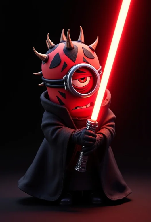 A Minion From Despicable Me, Red Skin, Darth Maul Like Spike...