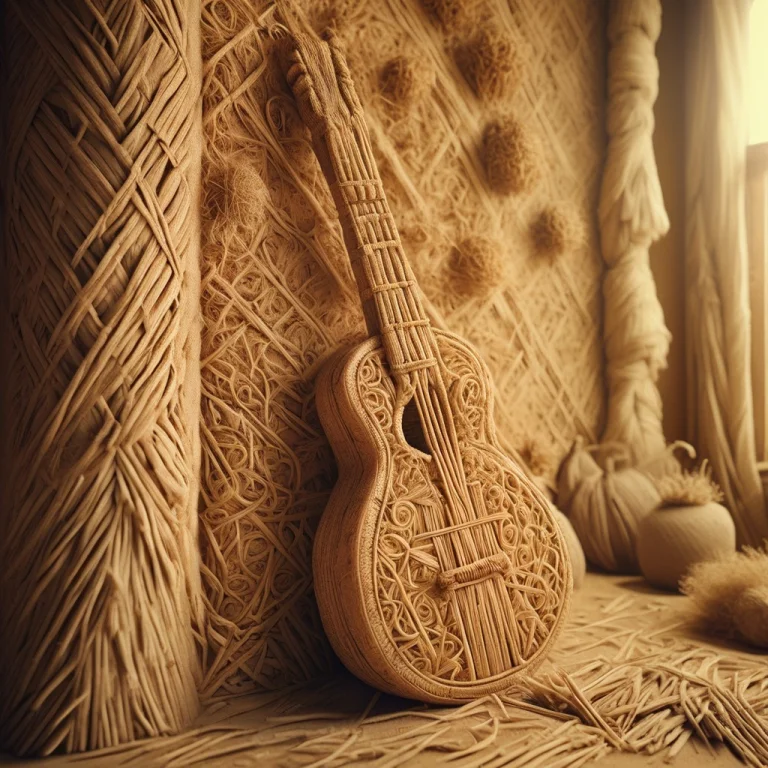 Close-up Shot Of An Electric Guitar Made Entirely Out Of Str...
