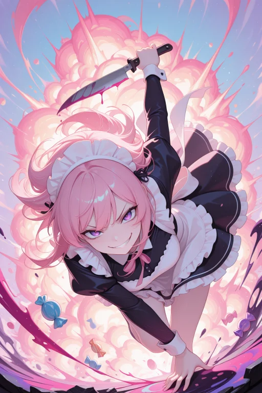 Embeddinglazympos, 1girl, Civchan, Purple Eyes, Pink Hair, M...