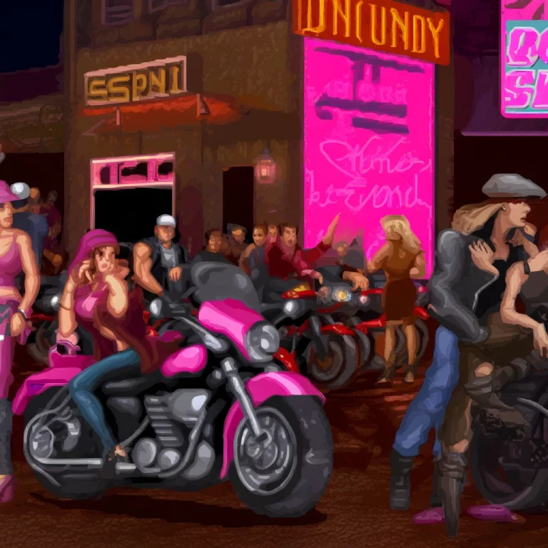 Sfpx Style, A Night Street Outside A Bar With A Pink Neon Si...