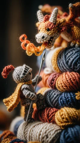 Masterpiece, Best Quality, Macro Tactile 3d Knitted Yarn Dio... — Stable Diffusion AI Prompt: masterpiece, best quality, macro tactile 3D knitted yarn diorama, stop-motion am...