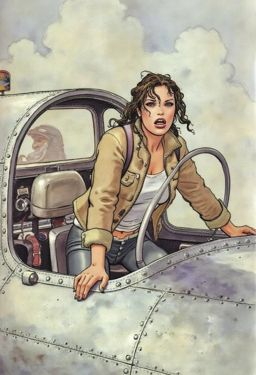 Itacomic1 Illustration. Lara Croft Wearing A Fleece Bomber J...
