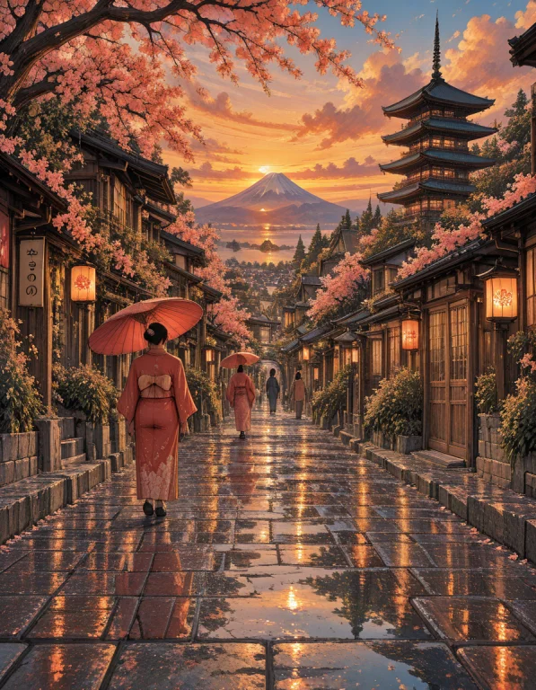 Lorasakurareverieill1 Z1os, Anime Illustration Of A Traditio...