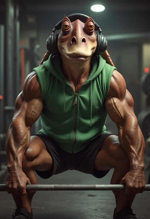 An Extremely Muscular, Over-the-top, Roided-out Gungan In A...