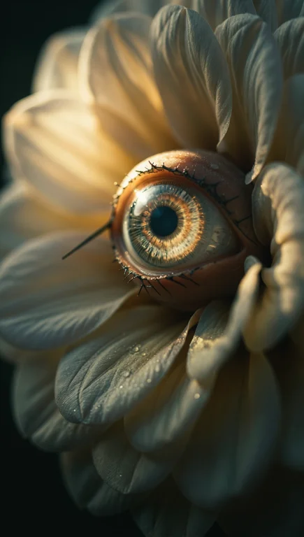 Macro Shot Of A Flower With Layered Petals, A Realistic Huma...