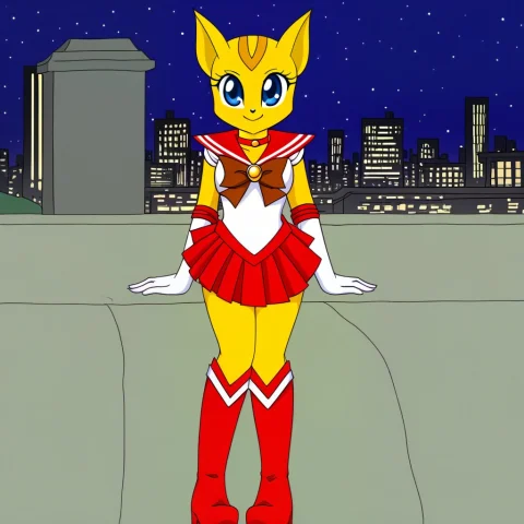 Cslspxl, Furry, Blue Eyes, Female Furry, Yellow Skin, 1 Girl... — Stable Diffusion AI Prompt: CSLSPXL, furry, blue eyes, female furry, yellow skin, 1 girl, solo, sailormoonco...